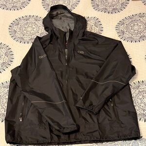 Outdoor Research Black Raincoat UL ultra light. Women’s 2X.